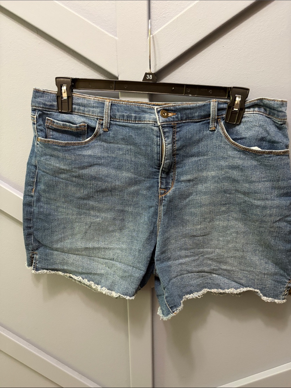 Jessica Simpson Light Blue Frayed Hem Denim Shorts